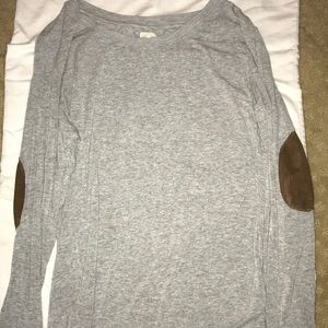 Grey long sleeve with elbow patches